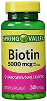 Spring Valley - Biotin 5000 mcg, 240 Softgels by Spring Valley