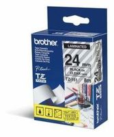 Brother 1 Inch Laminated Black On Clear Tape 1/Pkg 26.2 Ft For Tz P-Touch