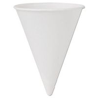 200/Bag Bare Treated Paper Cone Water Cups in White