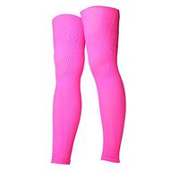 UV-Protection Cycling Thigh Compression Sleeves | Fatigue Reduce and Pain Relieve | Calf, Shin Splint and Thigh Muscle Support | Men and Women (Pink, M-L)