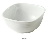 Yanco MD-705 Milando 5" Square Bowl, 16 oz Capacity, 3" Height, Melamine, White Color, Pack of 48