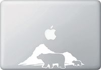 Yadda-Yadda Design Co. Polar Bear Mom and Baby - MacBook or Laptop Decal - Copyright (6" w x 2" h) (White)