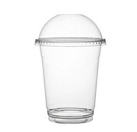 100 Clear PET Disposable to Go Cups with Dome Lids (12 Ounce)