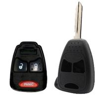 2009 09 Jeep Wrangler Black Replacement Remote Shell and Rubber 3 Button Pad