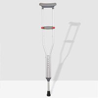 Sisyria Single Underarm Walking Crutches,Height Adjustable Axillary Support Sticks Non-Slip Safe Crutches Mobility Aids for Men Or Women