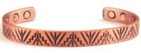 Roger Enterprises Copper Magnetic Bracelet Link Style 8" Chain Blue Stabilized Turquoise