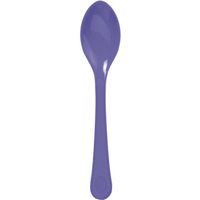 Purple Plastic Spoons, Exquisite Solid Color Premium Plastic Cutlery, Heavy Duty Plastic Disposable Spoons (24-ct. Pack)