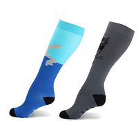 GuaziV Compression Socks for Men & Women Best Sports Socks Compression Stockings for Travel Running Pregnancy Nurse 20-25mmHg (Rabbit & owl, Large)