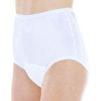 6-Pack Women's White Nylon and Lace Regular Absorbency Incontinence Panties Large (Fits Hip 41-42")