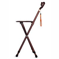 FISHD Folding Crutch Stool Three Leg Cane Seat Seat Bow Type Handle 1.55mm Aluminum Alloy Tube Massage Sitting Board Suitable for Elderly,Easy to Carry