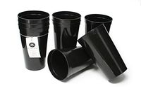 Rolling Sands 22 Ounce Reusable Plastic Stadium Cups Black, 8 Pack, Made in USA, BPA-Free Dishwasher Safe Plastic Tumblers
