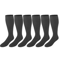 20-30 mmHg Compression Stockings for Men and Women, Knee High Length, Closed Toe Gray Medium (6 Pairs)