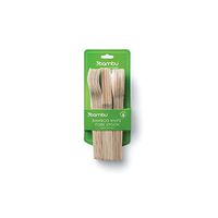 bambu, Veneerware Disposable Bamboo Cutlery Set, 100% Biodegradable Utensils - Pack of 24 (Spoons, Forks, Knives)