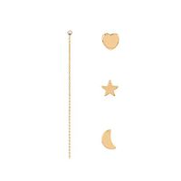 Meolin 4PCS Assorted Multiple Stud Earring Sets Ear Piercing Stud Gift Jewelry,Gold,As Description