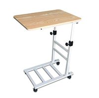 Medical Overbed Table - Hospital Bed Table - Swivel Wheel Rolling Tray - Adjustable Over Bedside Home Desk - Laptop, Reading, Eating Breakfast Cart Stand - Bedridden, Elderly, Senior Patient Aid