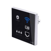 SODIAL 300Mbps Wall Router 110V/220V Power Ap Relay Smart Wireless WiFi Repeater Extender Wall Embedded 2.4Ghz Router Panel USB Socket Black