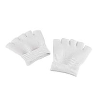 HEALIFTY Women's Soft Five Toe Socks Gel Heelless Boat Socks SPA Socks 1 Pair(White)