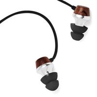 Symphonized ALN Premium Genuine Wood in-Ear Noise-isolating Headphones, Earbuds, Earphones with Mic (Black)