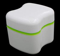 Elevin(TM)🌹🌹 New Denture Bath Box Case Dental False Teeth Storage Container Rinsing Basket (Green)