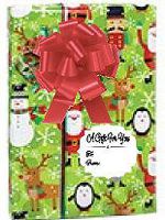Reindeer Santa Penguin Holiday Fun Holiday/Christmas Deluxe- Gift Wrap Wrapping Paper with Gift Tags and Bows