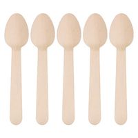 Siumir Disposable Wooden Spoons Dessert Spoon Biodegradable Disposable Cutlery (100 pcs)