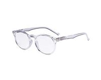 Eyekepper Oval Spring Hinges Ladies Reading Glasses +0.50 Transparent Frame Round Reader Eyeglasses for Women Reading