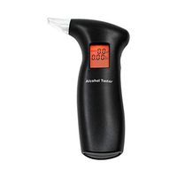 qwrew05 Portable Breathalyzer LCD Display Digital Alcohol Tester Professional Police Alert Breath Alcohol Tester Device Analyzer Detector with 4 Mouthpieces