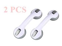 RENZE Balance Assist Shower Grab Bar, Bathroom Armrest Shower Handle Bar Offers Safe Grip with Strong Hold Suction Cup for Safety Grab in Bathroom,Tub, Shower (Grey 2pcs)