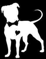 Pitbull Heart WHITE Vinyl Car/Laptop/Window/Wall Decal