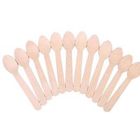 Daliuing Mini Wooden Spoons Disposable Eco-Friendly Biodegradable Compostable (Pack of 100) Perfect for Crafts Sugar Scrubs Tasting and Sampling