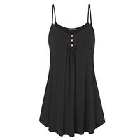 Women's Spaghetti Strap Mini Dresses, Clearance Sale! Ladies Plus Size Sleeveless Casual Loose Vintage Solid Button Dress