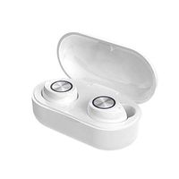 Bluetooth 5.0 Headset Wireless Smart Touch Earbuds with Mini Charging Box Automatic Pairing Surround Stereo Sound HiFi Noise Reduction Single/Dual Use Sweat-Proof Sports/Exercise/Gym/Running (White)