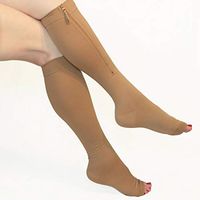 Compression Socks Zipper 20-30mmHg: Knee-high, Open Toe. Size 3 XL