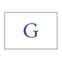 Caspari Navy Embossed Initials Boxed Note Cards in Letter G, 16 Cards & Envelopes