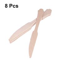 BESTOYARD Disposable Wooden Knives Wood Cutlery Utensils for Baby Shower Birthday Party Supplies 8pcs