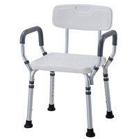 DWW Safety Shower Chair Bath Bench with Arms and Back - Medical Tool-Free Bath Chair Bathtub Stool Seat Height Adjustable - Lightweight - Great for Travel