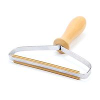 Suruc - Manual Lint Remover, Wooden Handle Sweater Clothes Lint Remover Portable Clothing Trimmer Reusable Fabric Shaver Fluff Fuzz Bobble Shaver(Dark Brown)