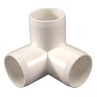 Performance PVC - 3-Way PVC Corner Fitting, Furniture Grade, 3/4" Size, White (Pack of 8)