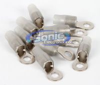 Xscorpion RT4GP 10 Pack of Gray 4 Gauge Platinum-Plated Ring Terminals w/ 5/16" Hole