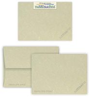 5X7 Blank Cards with A-7 Envelopes - Natural Parchment Look - 25 Sets by ThunderBolt Paper - Lighter & Darker Colors of Pulp - Invitations, Greeting, Thank Yous, Notes, Weddings - 65# Light Cover