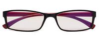 Blue Light Filter Glasses Women,Fashion Computer Readers Reading Eyeglasses Men(Black/Red,+2.50)