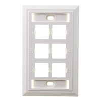 Commscope M16L-262 108168584 6-Port L Type Flush Mount Modular Faceplate, White