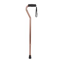 Offset Walking Cane, LIXIANG, Lightweight Blance Walking Stick with Rubber Tip Base and Carrying Strap, Golden