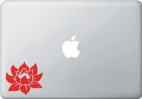 Lotus Flower - Design 1 - (Color Varaiations Available) MacBook or Laptop Vinyl Decal (Red)