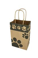Paws Print Kraft Design Rose Size Paper Party Gift Bags 5-1/2"x3-1/4"x8-3/8" for Wedding, Baby Shower, Birthday Party Gift Favors Choose Package Amount (1)