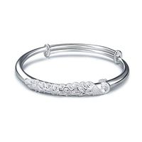 Master---Hand Sanding 999 Silver Peacock Bracelet