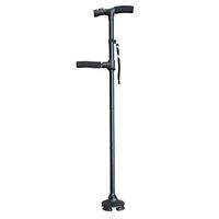 XIHAA GB Collapsed Multifunctional Elderly Double Handle LED Light Crutches Portable Outdoor Climbing Canes Aluminum Non-Slip Crutches And Adjustable Male And Female Arthritis Elderly (Black)