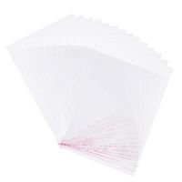 Pandahall 100pcs 8.27x5.51inch OPP Cellophane Rectangle Resealable Transparent Clear Plastic Poly Bags Self Adhesive Seal Closure Bakery Candy Soap Cookie Jelly Chocolate Package with Hole 21x14cm
