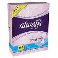 Always - Thin Dailies, Regular - 162 ea