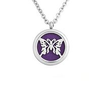 Cory Keyes 30mm Butterfly Essential Oil Diffuser Aromatherapy Stainless Steel Locket Necklace (Style4)
